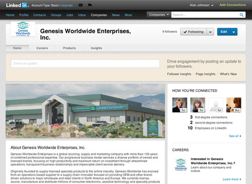 Genesis Worldwide Enterprises LinkedIn page