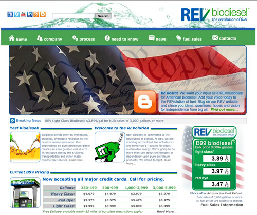REV Biodiesel Home page