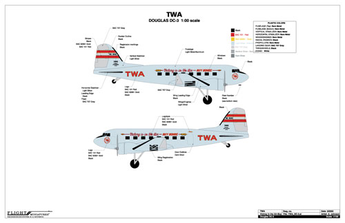 TWA DC-3 Drawing