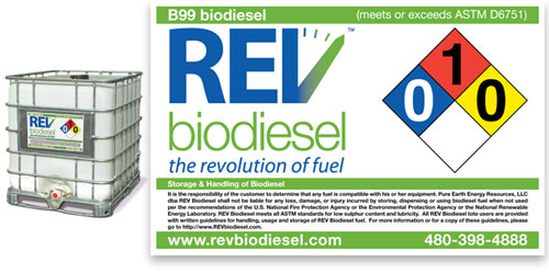 REV Biodiesel Tote Label